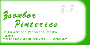 zsombor pinterics business card